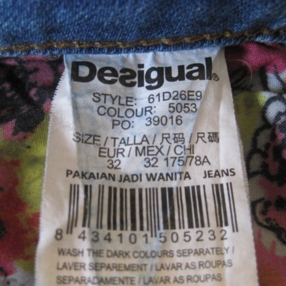 Desigual Ethnic Ankle Denim Jeans - Picture 12 of 13